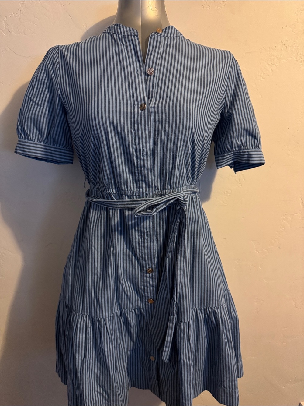 Draper James Blue and White Striped Midi ,waist 30” bust 36” skirt length 21” - Picture 5 of 5